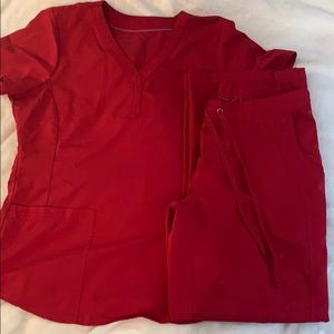 Purple Label Red scrubs